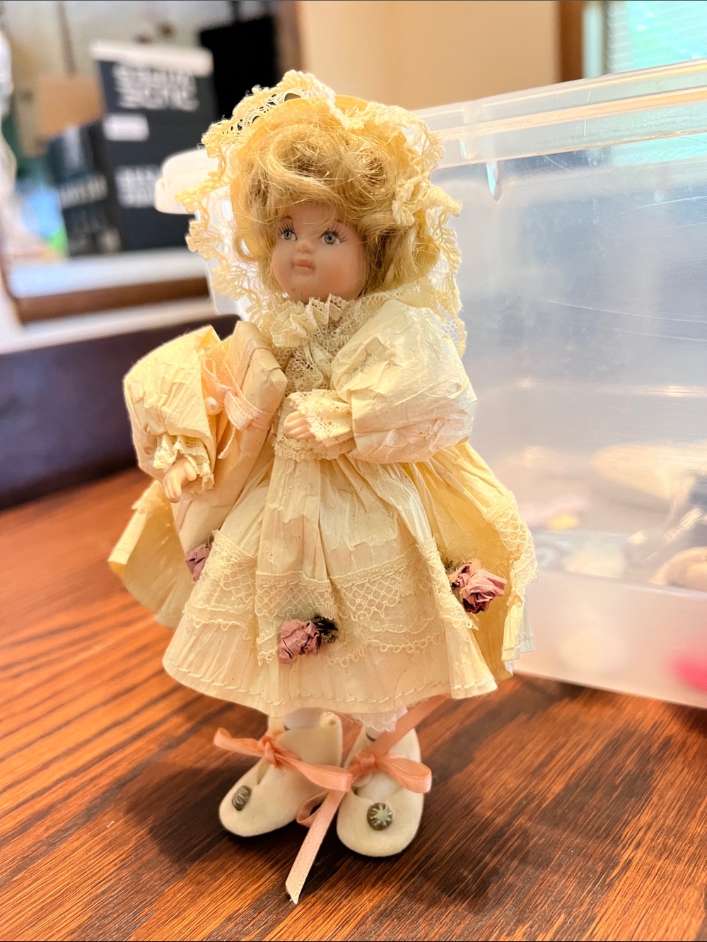 Vintage-Style Porcelain Doll in Lace Dress - Kids Toys